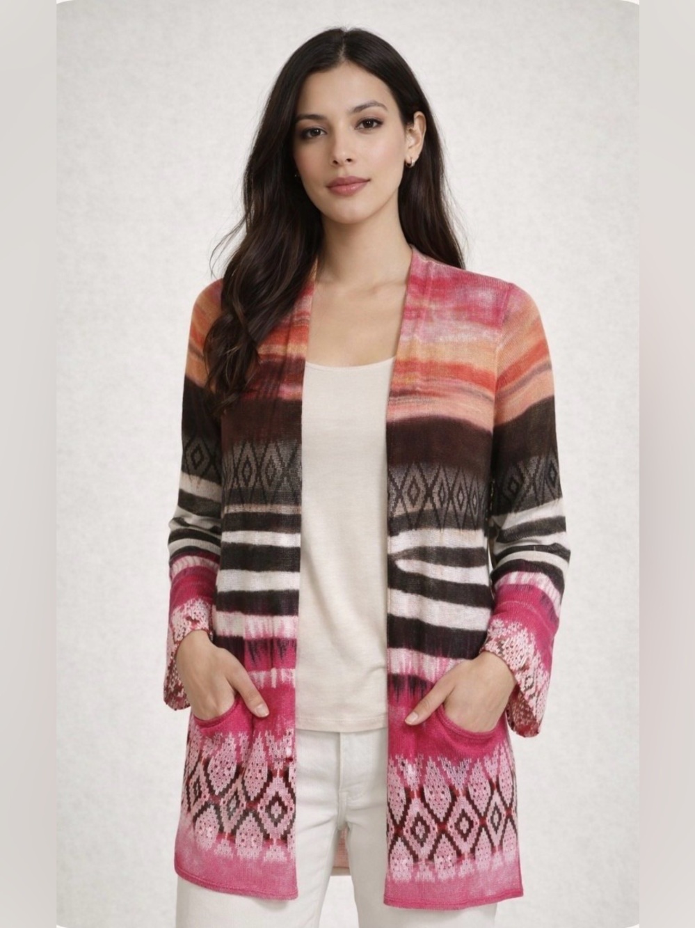 Chicos Open- front cardigan sweater Size 1
